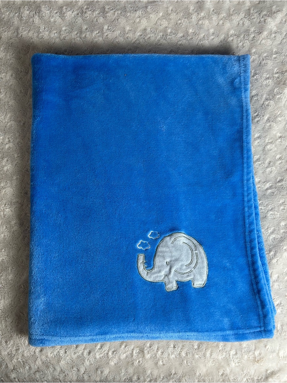 Little Wonders Blue Gray Elephant Baby Blanket Security Lovey